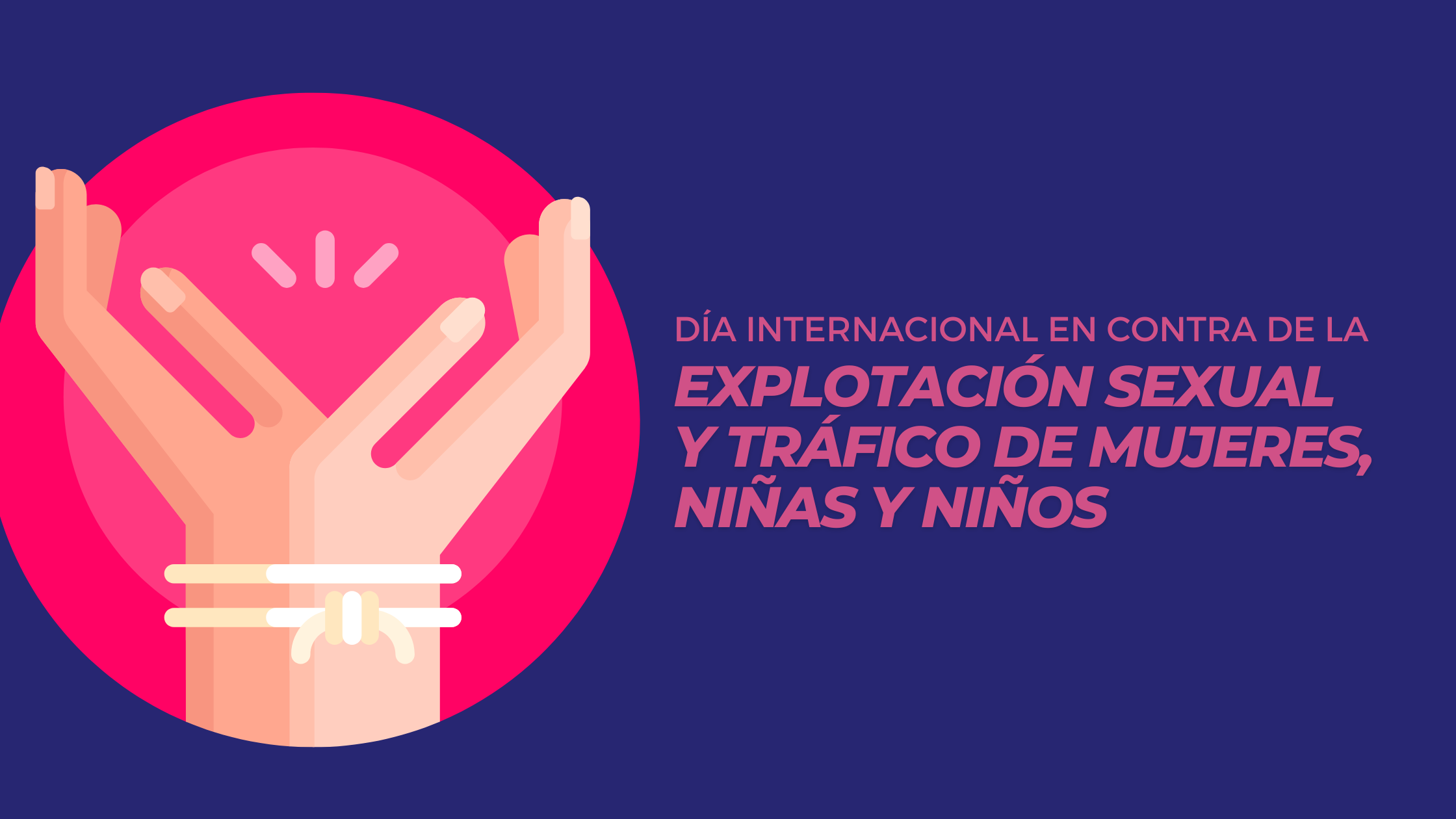 Día Internacional en contra de la Explotación Sexual y Tráfico de Mujeres, Niñas y Niños